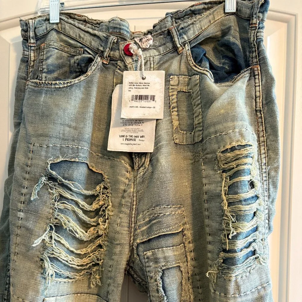 Magnolia Pearl Distressed Denim Pants - Blue - Picture 1 of 7